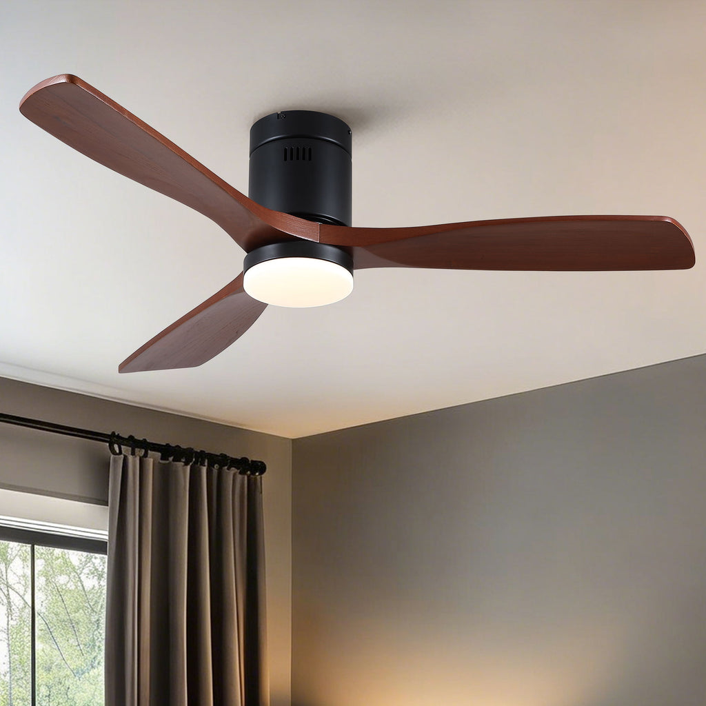 Low Profile LED Ceiling Fan | Flush Mount Ceiling Fan with Integrated Light