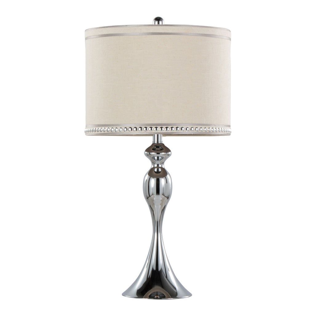 Ashland Trimmed Table Lamp Set | Hourglass with Chrome Trim Table Lamp Set of 2
