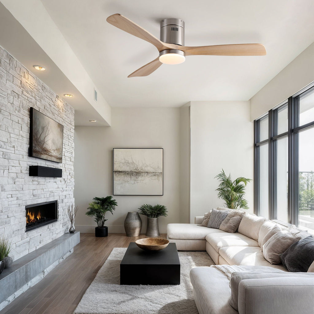 Low Profile LED Ceiling Fan | Flush Mount Ceiling Fan with Integrated Light