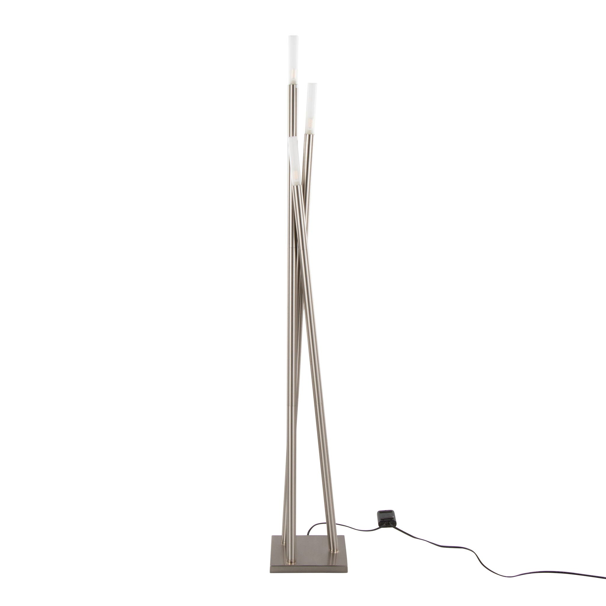 Icicle Contemporary Floor Lamp | Frosted Cylinder Sconce Contemporary Floor Lamp