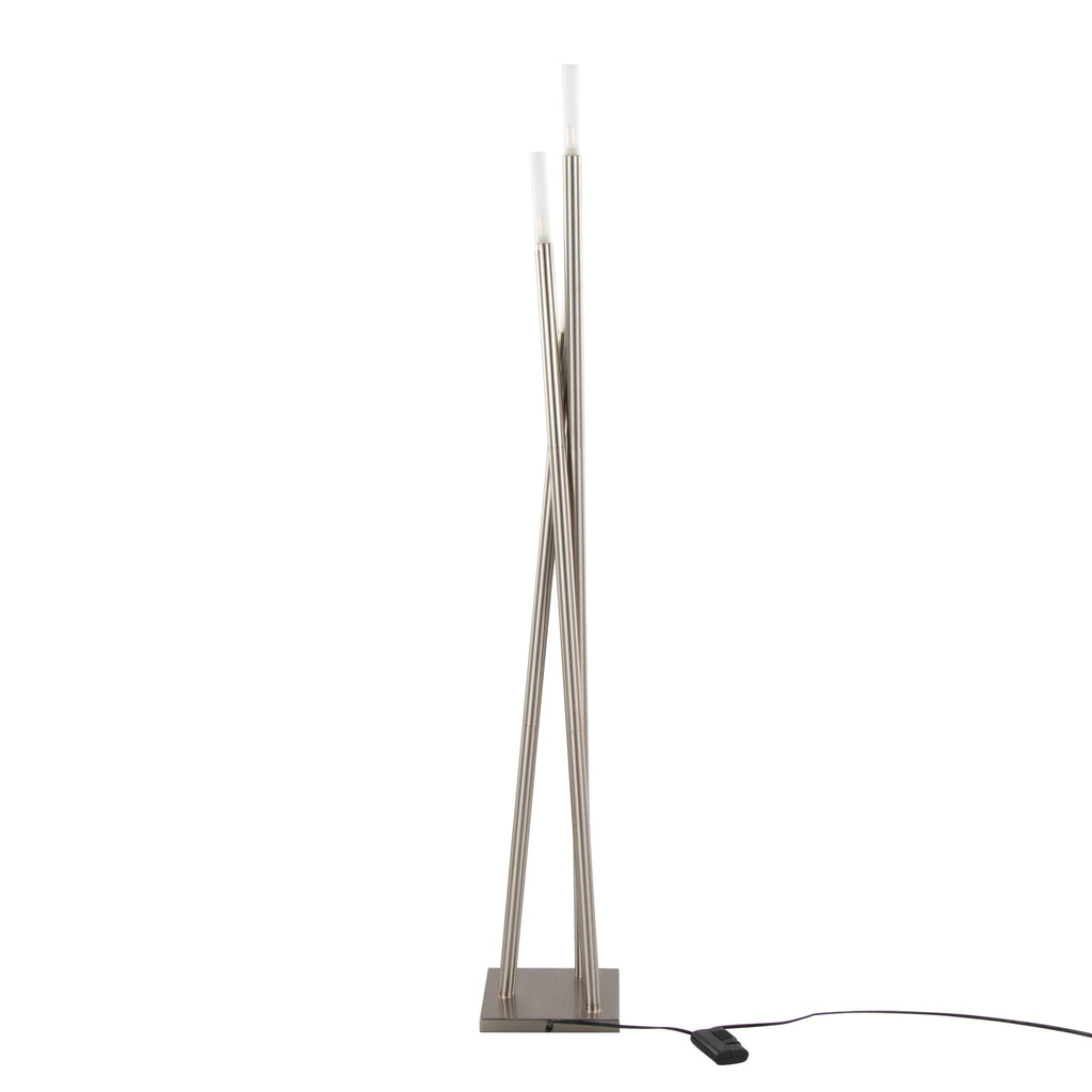 Icicle Contemporary Floor Lamp | Frosted Cylinder Sconce Contemporary Floor Lamp