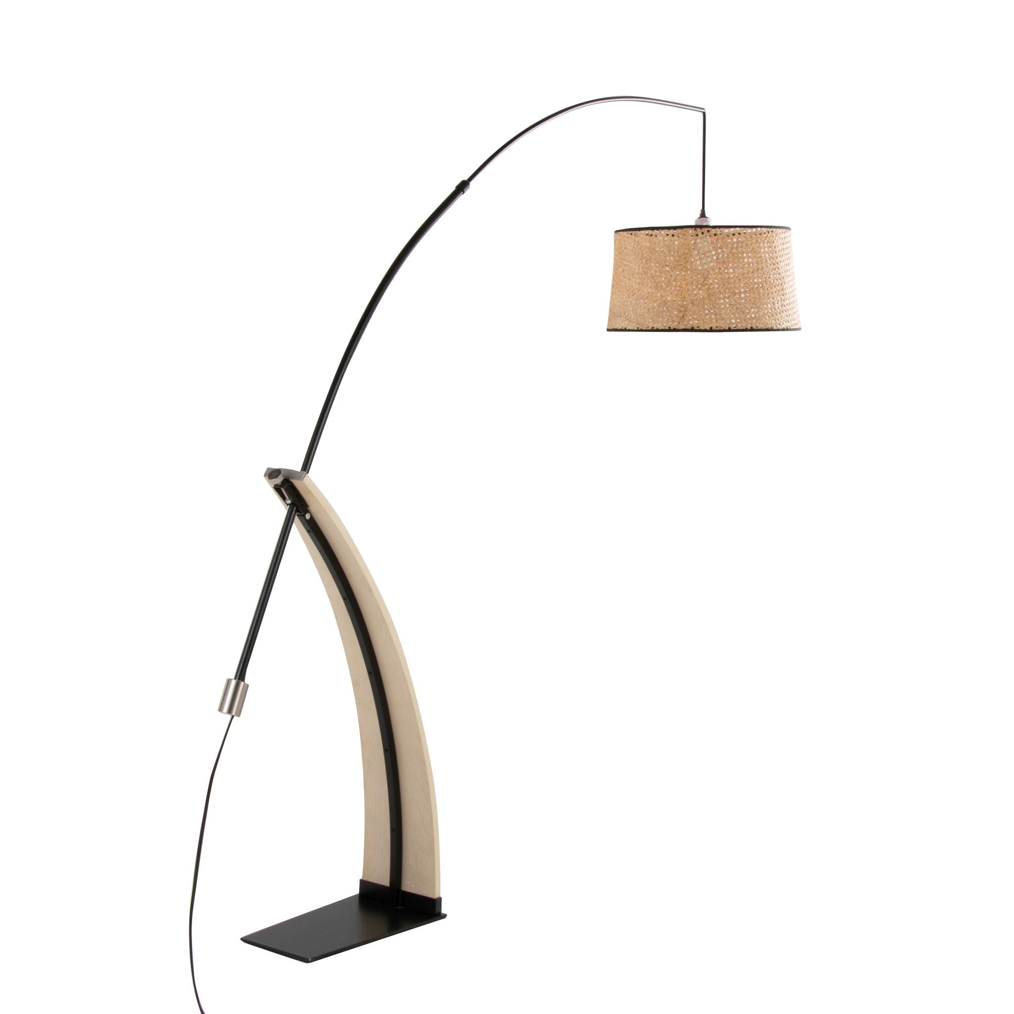 Robyn Mid-Century Floor Lamp | Arched Metal & Wood Accent Floor Lamp