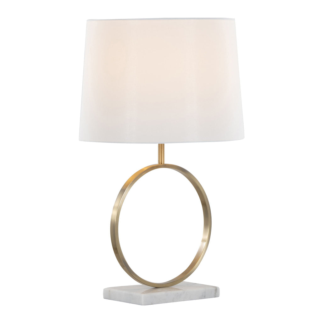 Moon Table Lamp | Marble Base & Gold Ring Contemporary Table Lamp