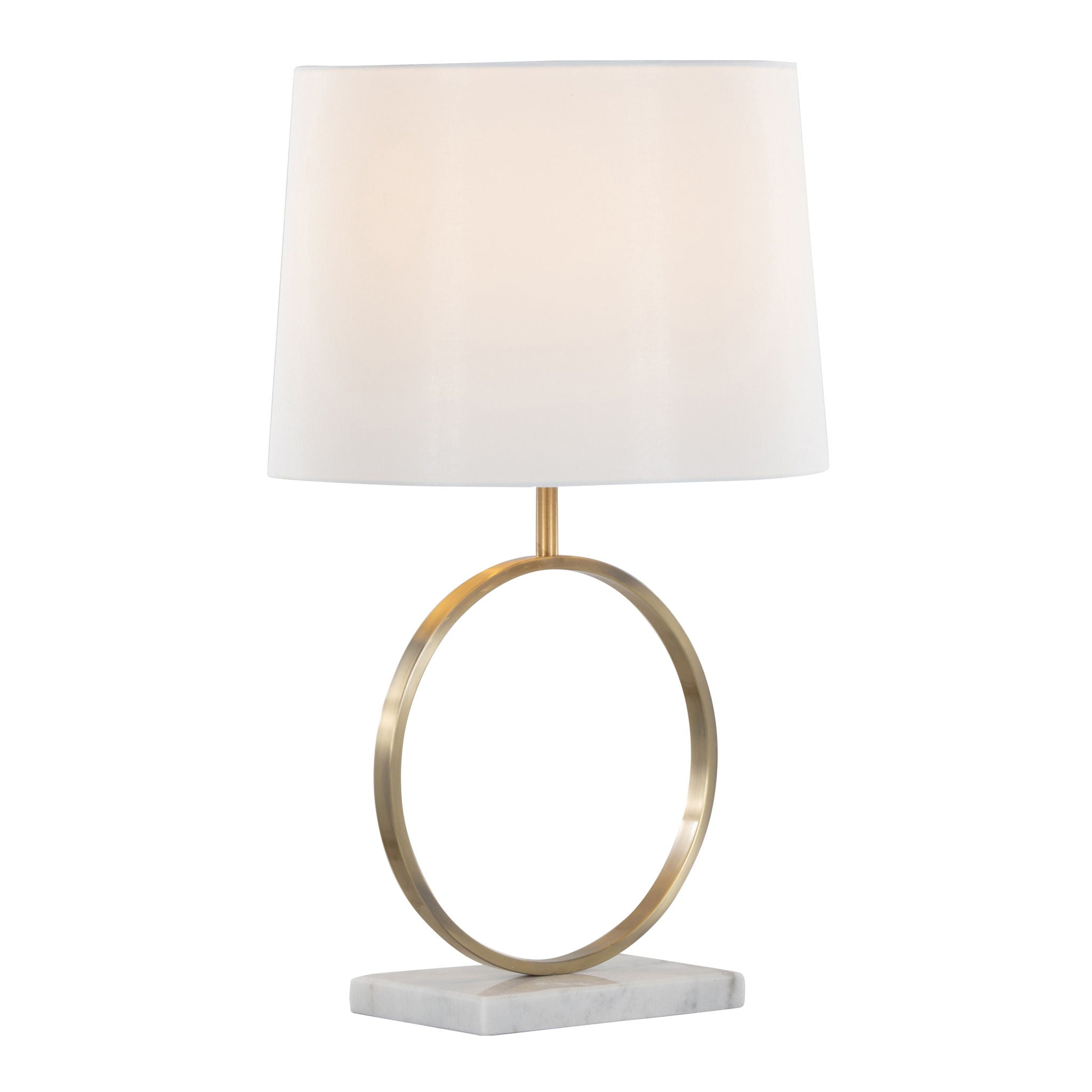 Moon Table Lamp | Marble Base & Gold Ring Contemporary Table Lamp
