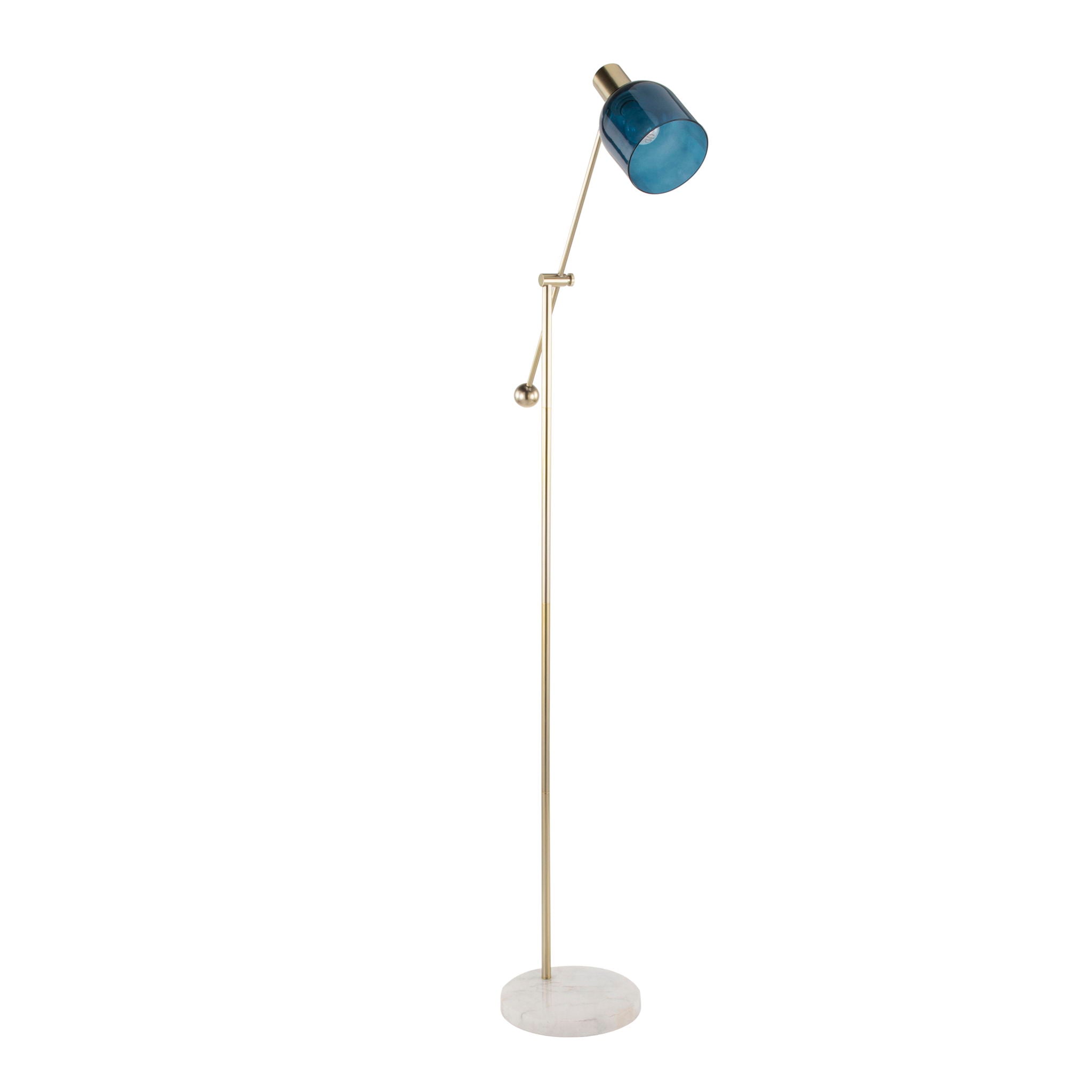 Marcel Floor Lamp | Marble Base & Glass Shade Contemporary Floor Lamp