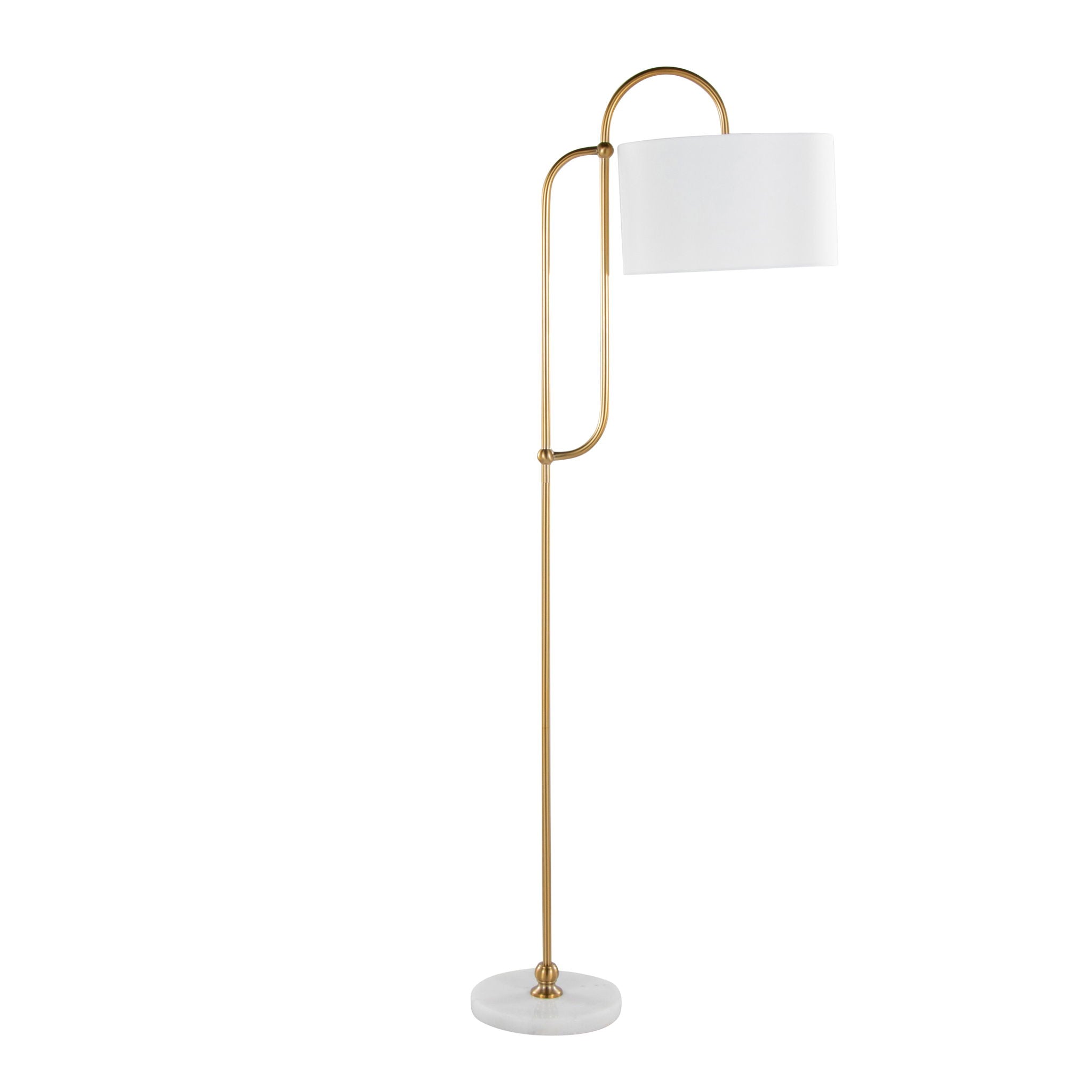 Leslie Art Deco Floor Lamp | Curved Metal Glam Floor Lamp