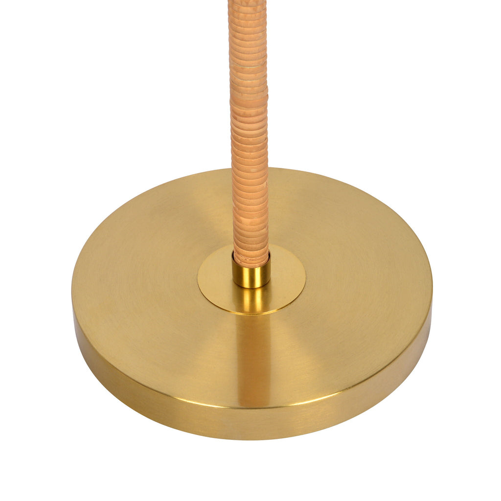 Allure 2-Light Floor Lamp | Gold Brass & Rattan Dual Light Floor Lamp