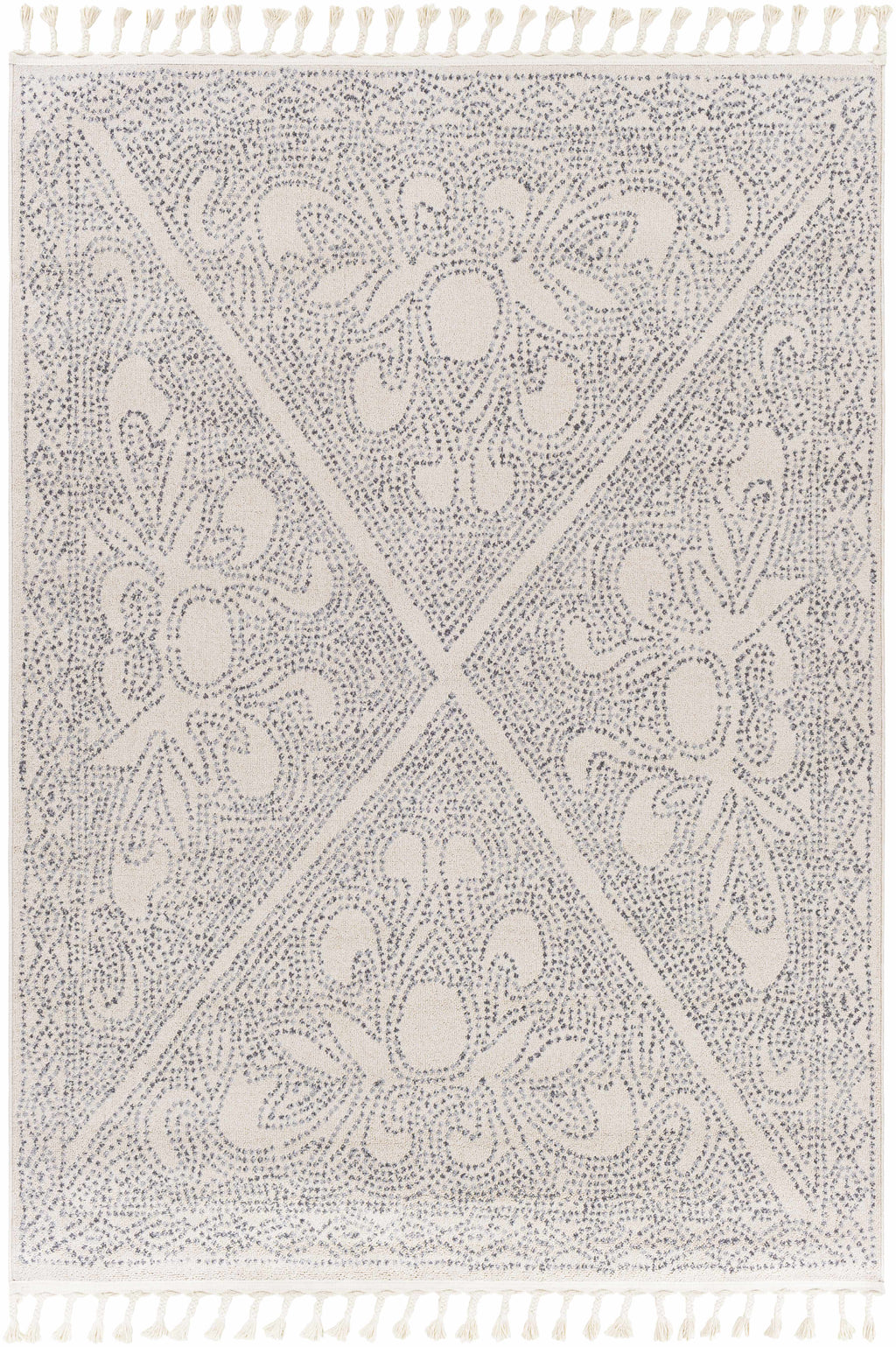 Birdwood Fringe Area Rug | Dot & Floral Pattern Design