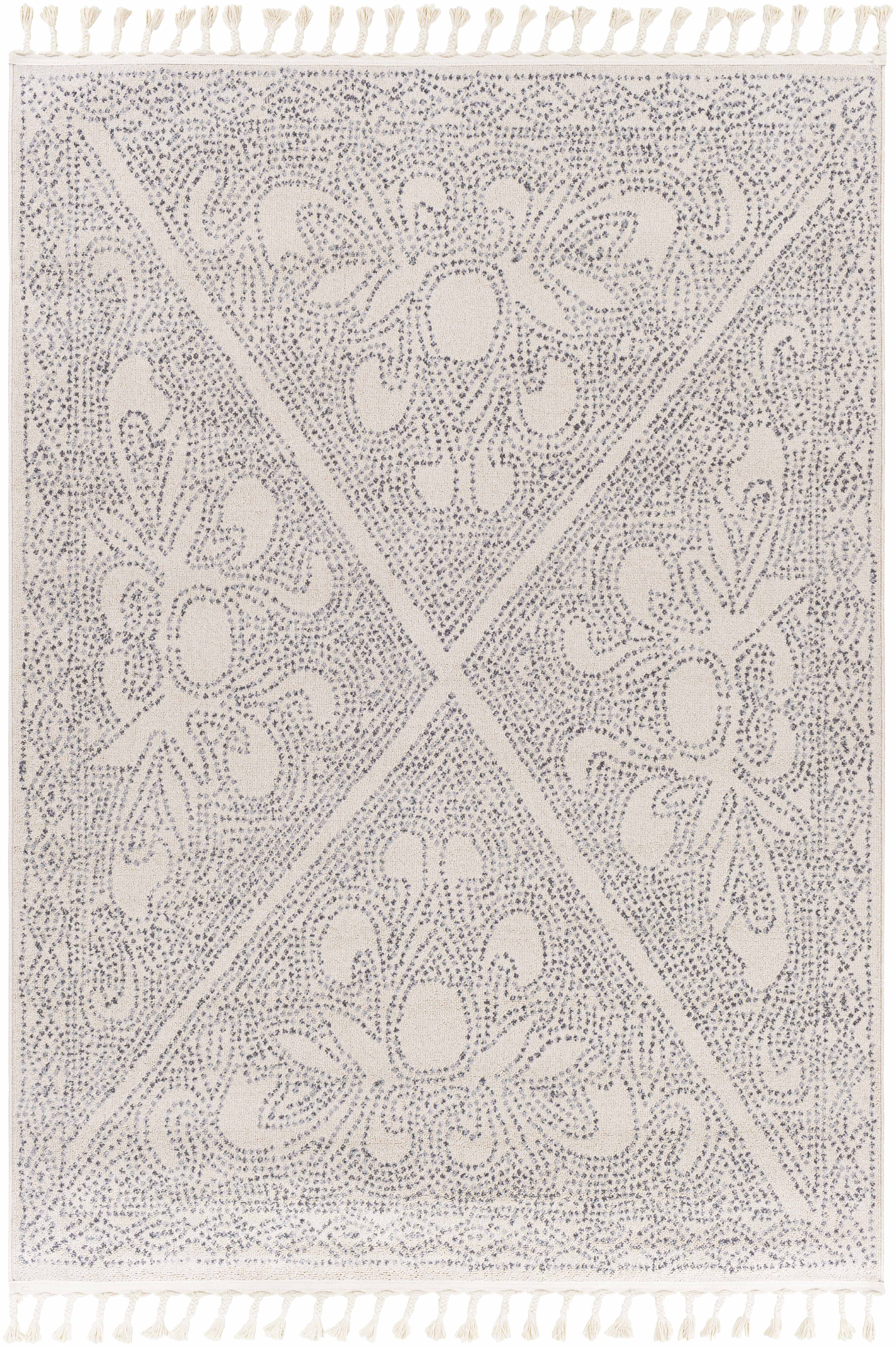 Birdwood Fringe Area Rug | Dot & Floral Pattern Design