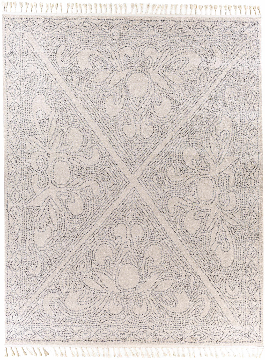 Birdwood Fringe Area Rug | Dot & Floral Pattern Design