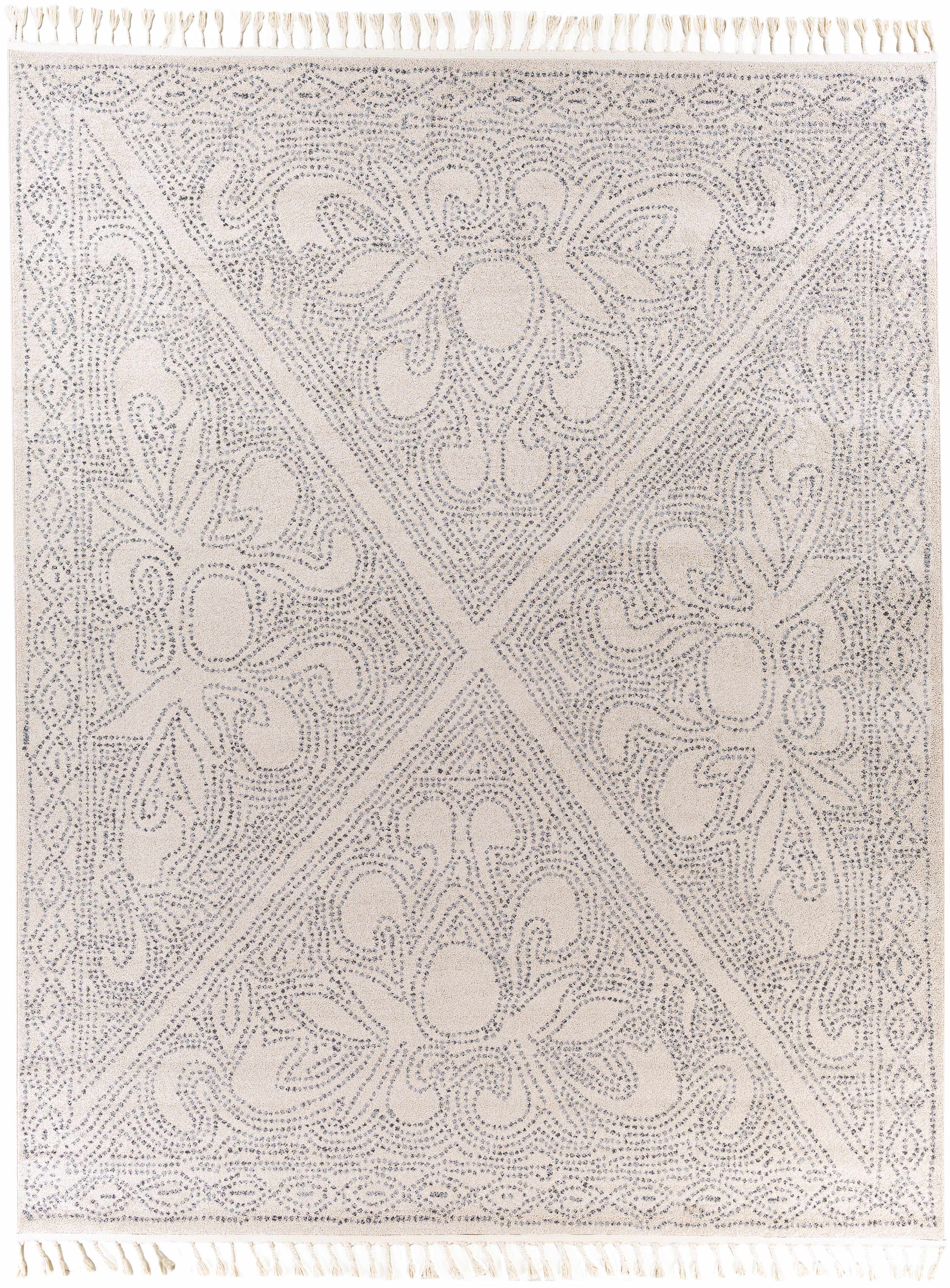 Birdwood Fringe Area Rug | Dot & Floral Pattern Design