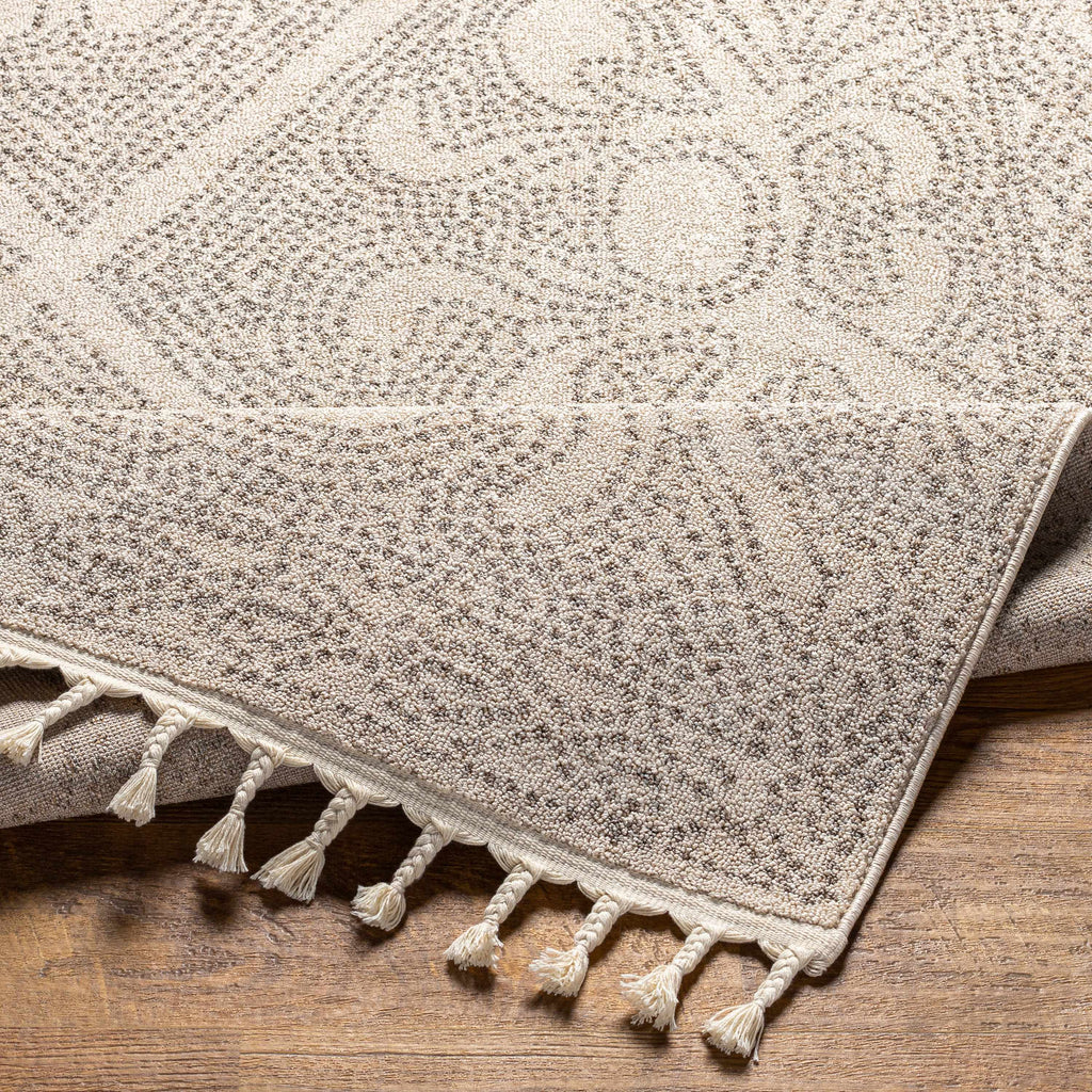 Birdwood Cream & Brown Area Rug | Dot & Floral Pattern Design – Hauteloom