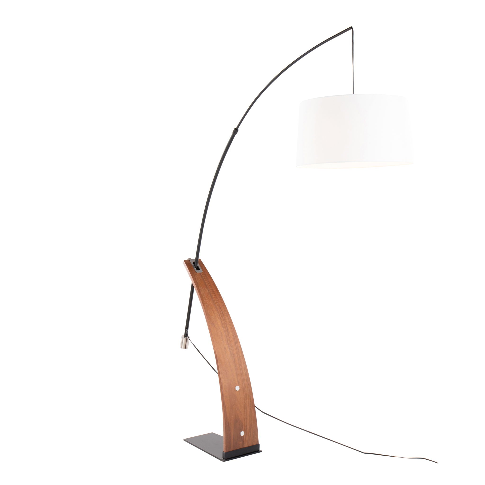 Robyn Mid-Century Floor Lamp | Arched Metal & Wood Accent Floor Lamp