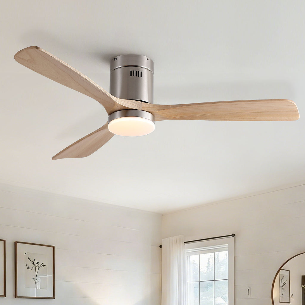 Low Profile LED Ceiling Fan | Flush Mount Ceiling Fan with Integrated Light