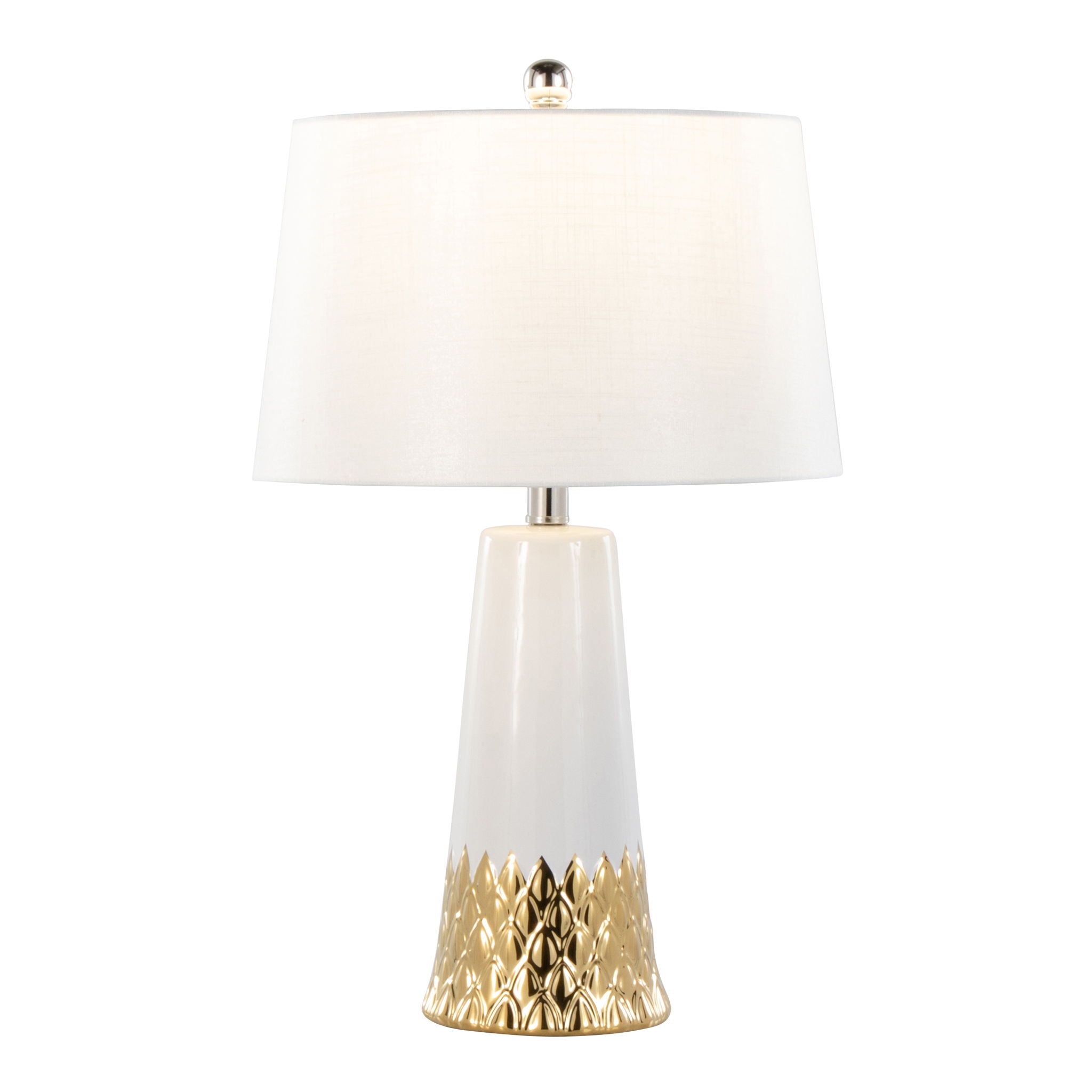 Penelope Ceramic Table Lamp | Sleek Ceramic & Metal Accent Table Lamp