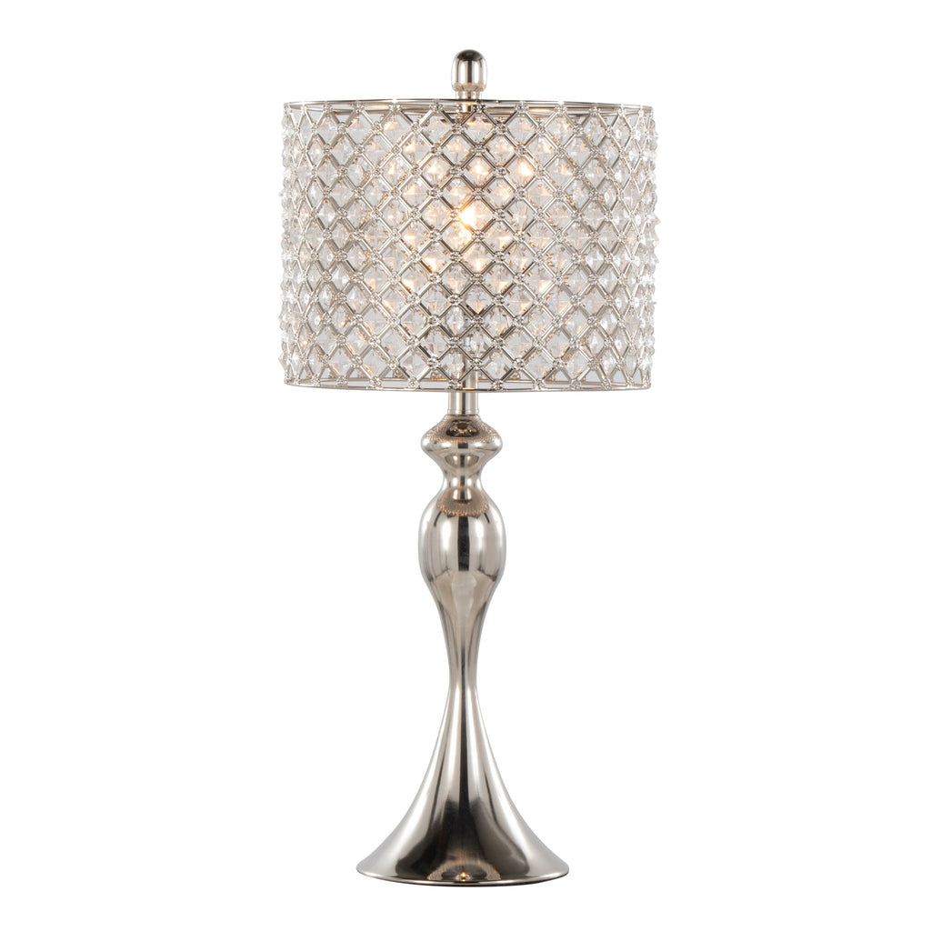 Ashland Square Crystal Table Lamp Set | Square Crystal Hourglass Table Lamp Set of 2