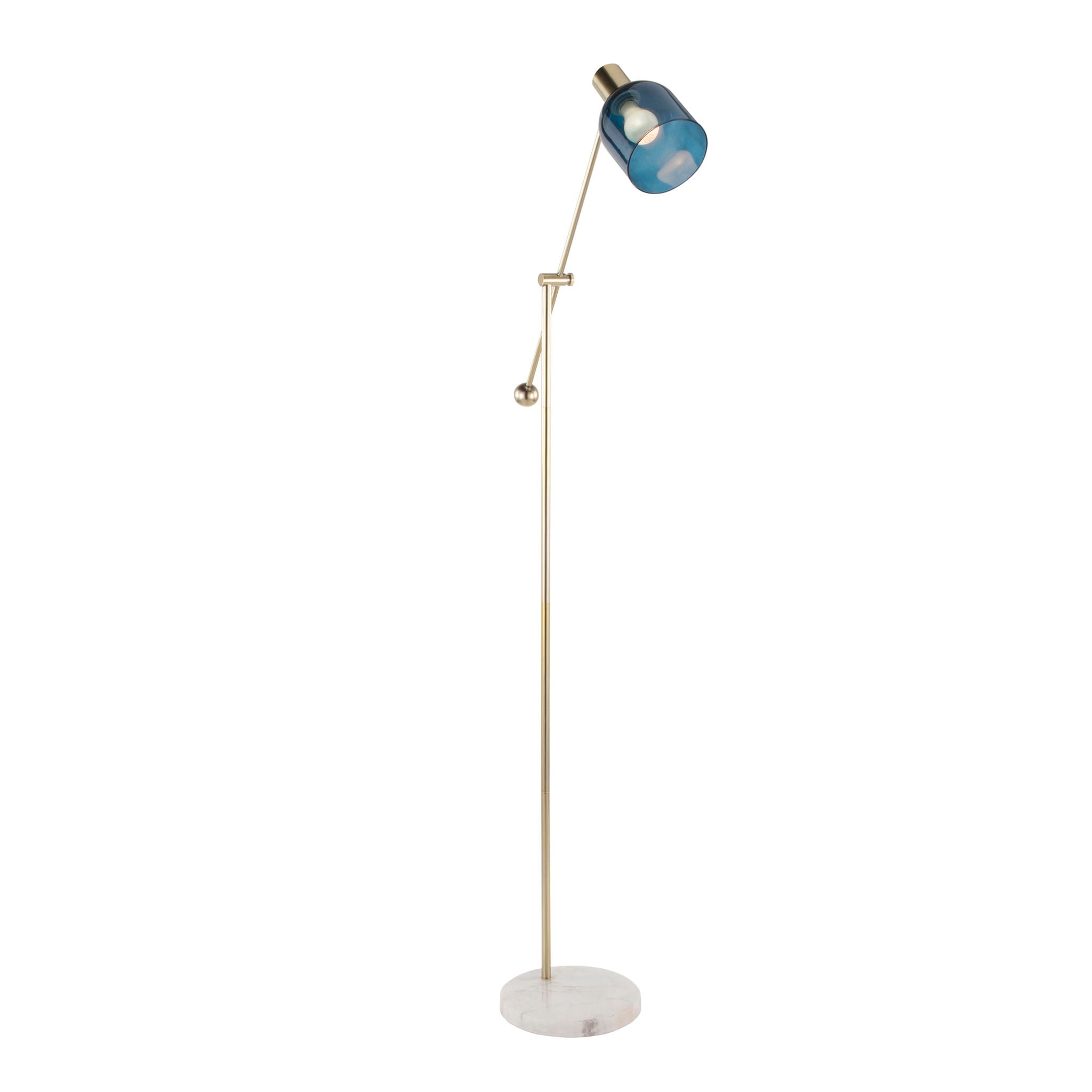 Marcel Floor Lamp | Marble Base & Glass Shade Contemporary Floor Lamp