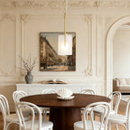Gold Modern Pendant Light with Frosted Glass Shade