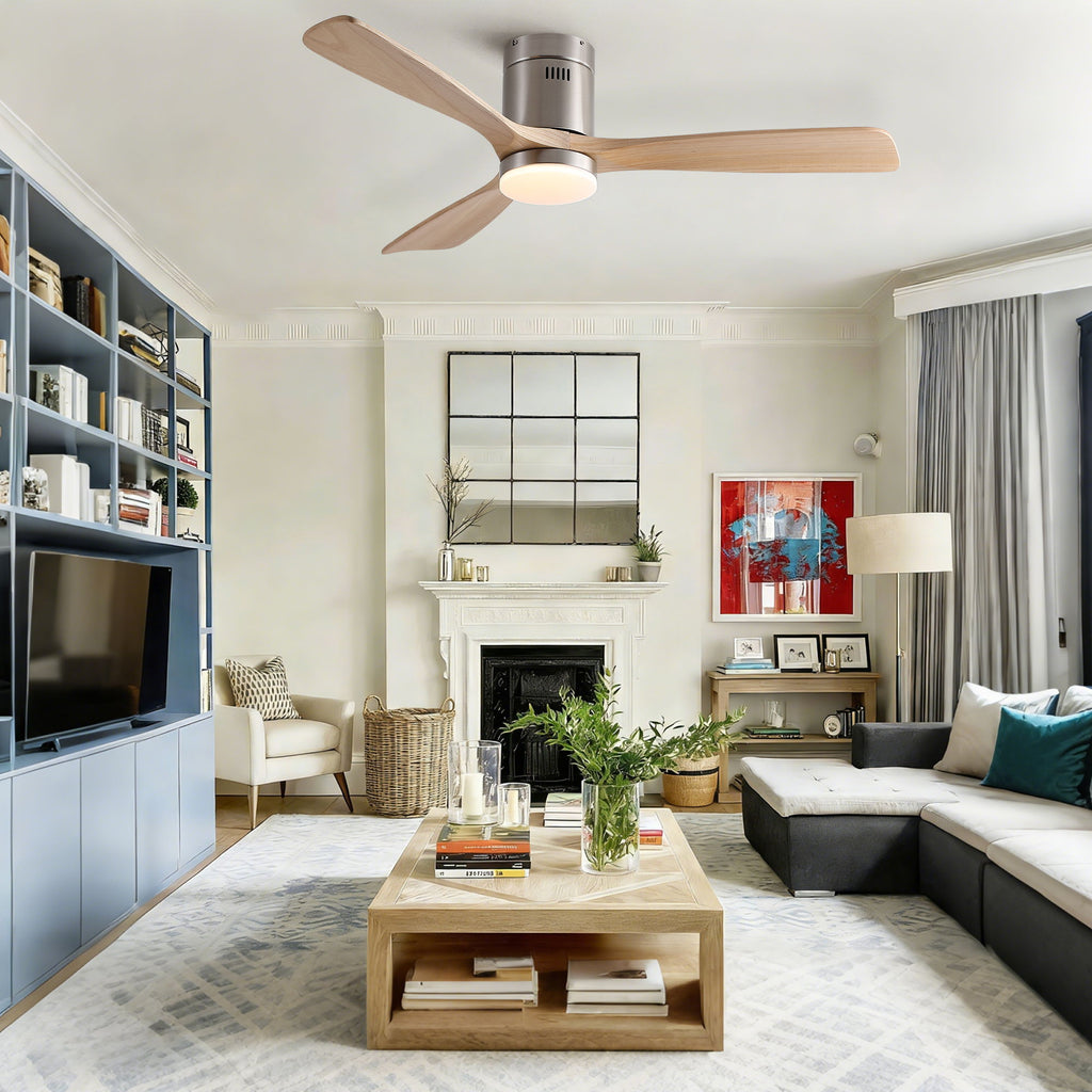 Low Profile LED Ceiling Fan | Flush Mount Ceiling Fan with Integrated Light