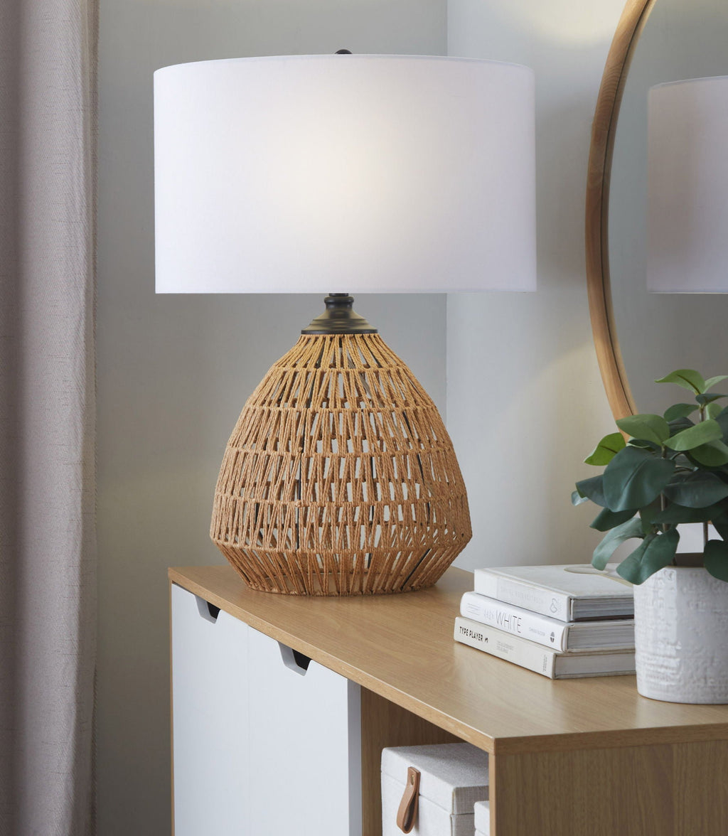 Congo Rattan Table Lamp | Natural Rope Rattan Contemporary Table Lamp