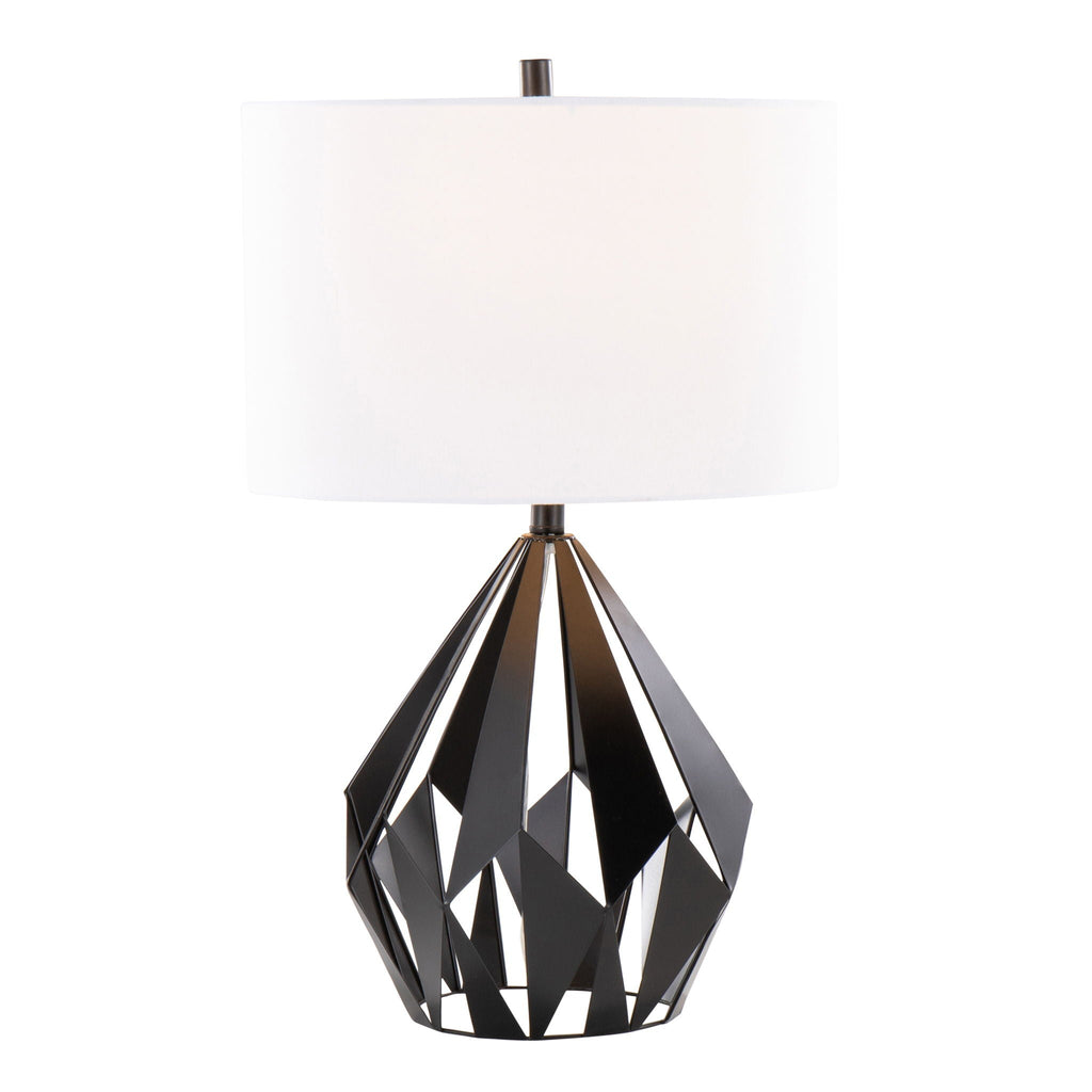Geo Geometric Table Lamp Set | Matte Black Metal Table Lamp Set of 2