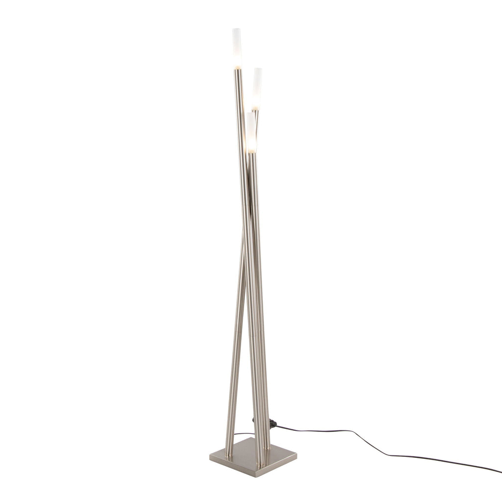 Icicle Contemporary Floor Lamp | Frosted Cylinder Sconce Contemporary Floor Lamp