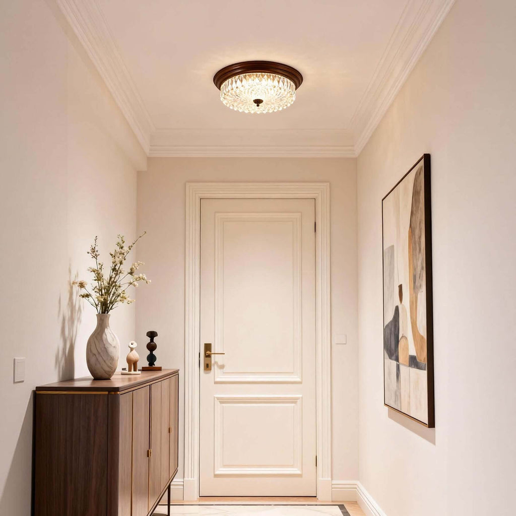 Faleni Glass Ceiling Light | Round Flush Mount Tri-Color 3-Size Design