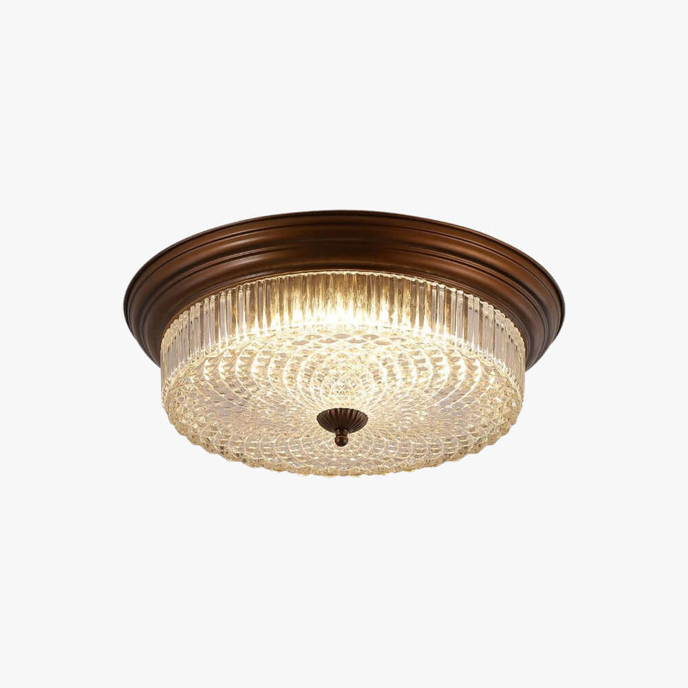 Faleni Glass Ceiling Light | Round Flush Mount Tri-Color 3-Size Design