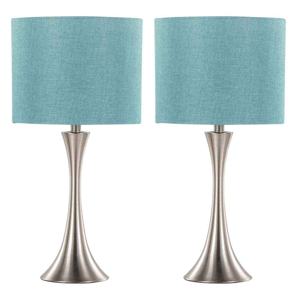 Lenuxe Semi Gloss Table Lamp Set | Hourglass Table Lamp Set of 2