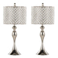 Ashland Square Crystal Table Lamp Set | Square Crystal Hourglass Table Lamp Set of 2
