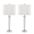 Diamond Torch Crystal Table Lamp Set | Faceted Crystal Torch Table Lamp Set of 2