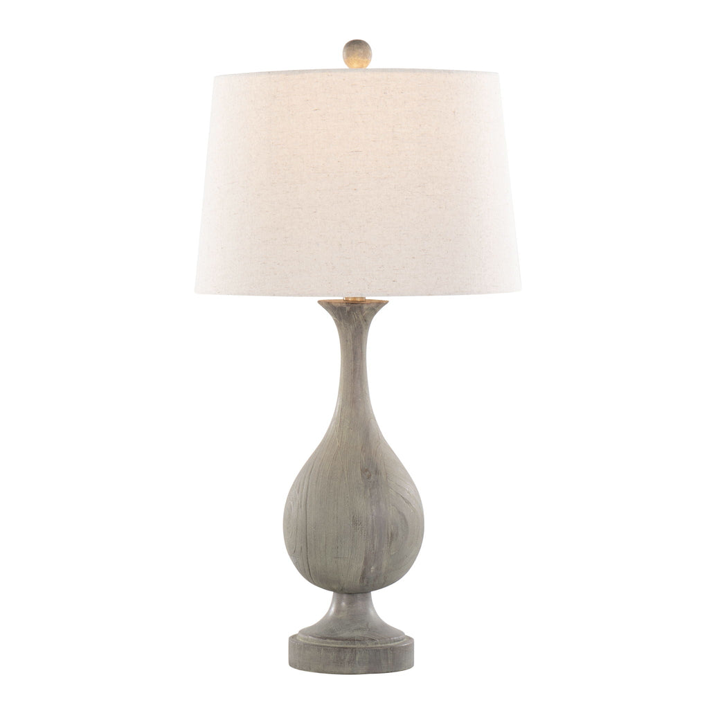 Cipolla Farmhouse Table Lamp Set | Faux Wood Teardrop Table Lamp Set of 2