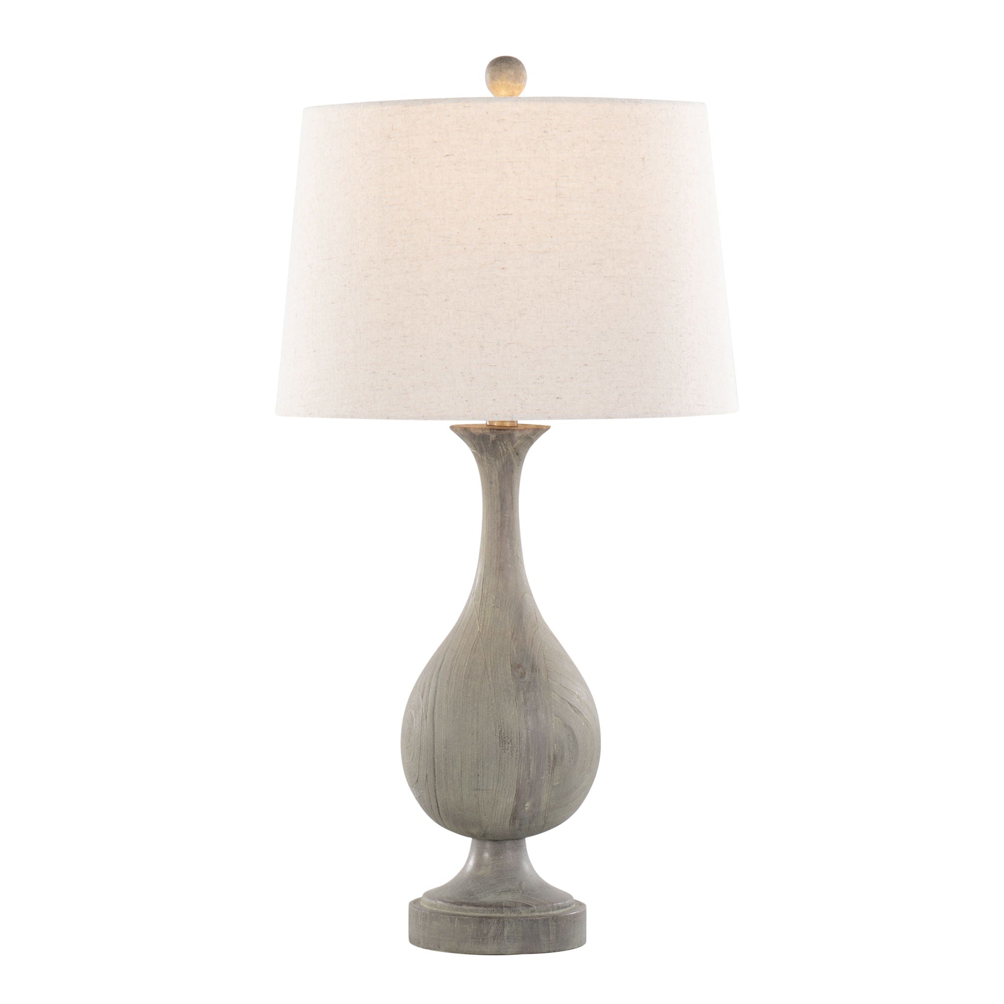 Cipolla Farmhouse Table Lamp Set | Faux Wood Teardrop Table Lamp Set of 2