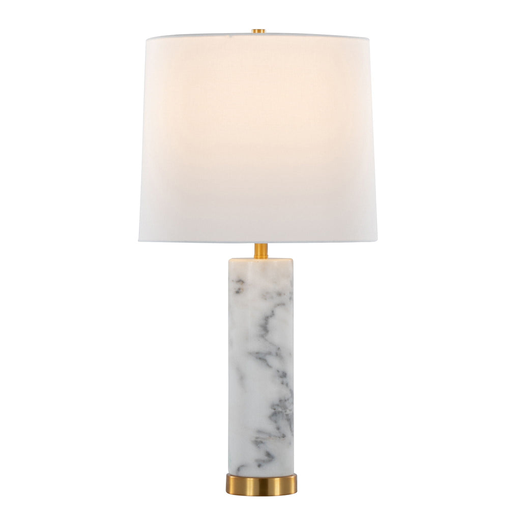 Marabella Marble Table Lamp Set | White Marble & Brass Table Lamp Set of 2