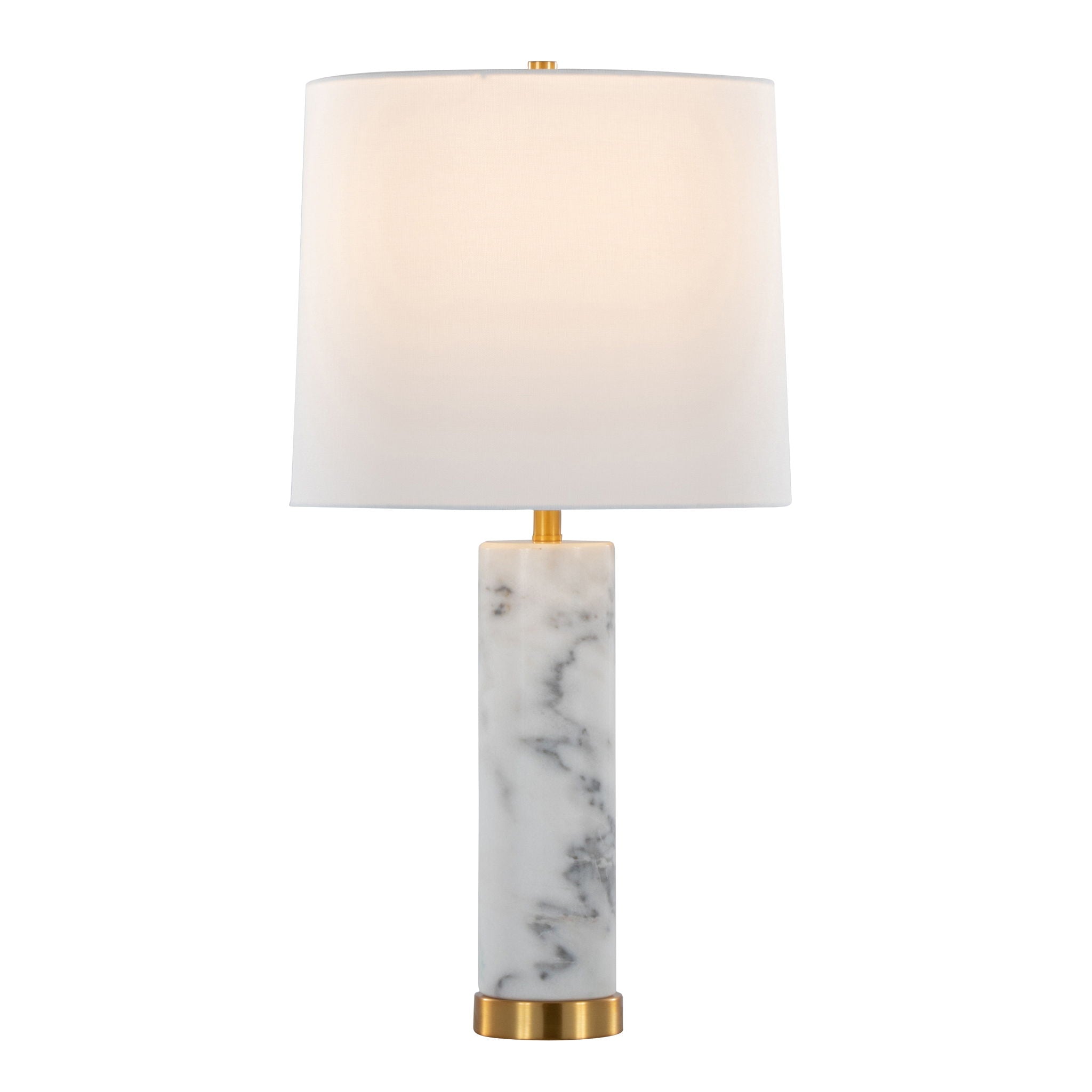 Marabella Marble Table Lamp Set | White Marble & Brass Table Lamp Set of 2