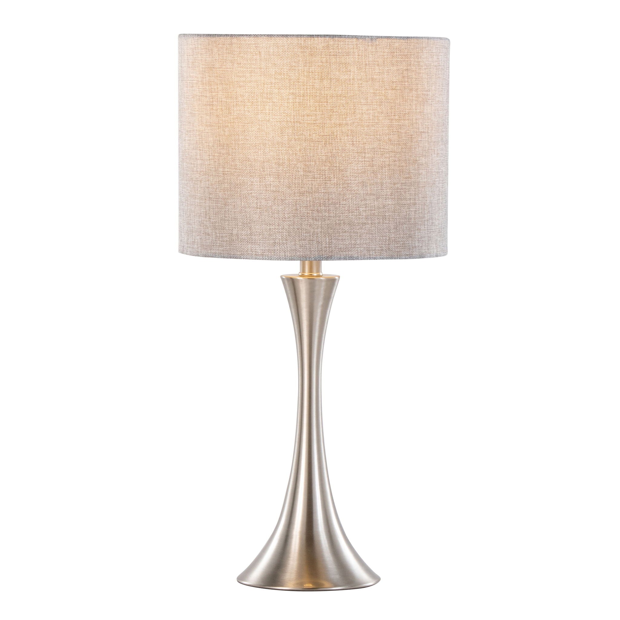 Lenuxe Modern Table Lamp Set | Round Base Hourglass Table Lamp Set of 2
