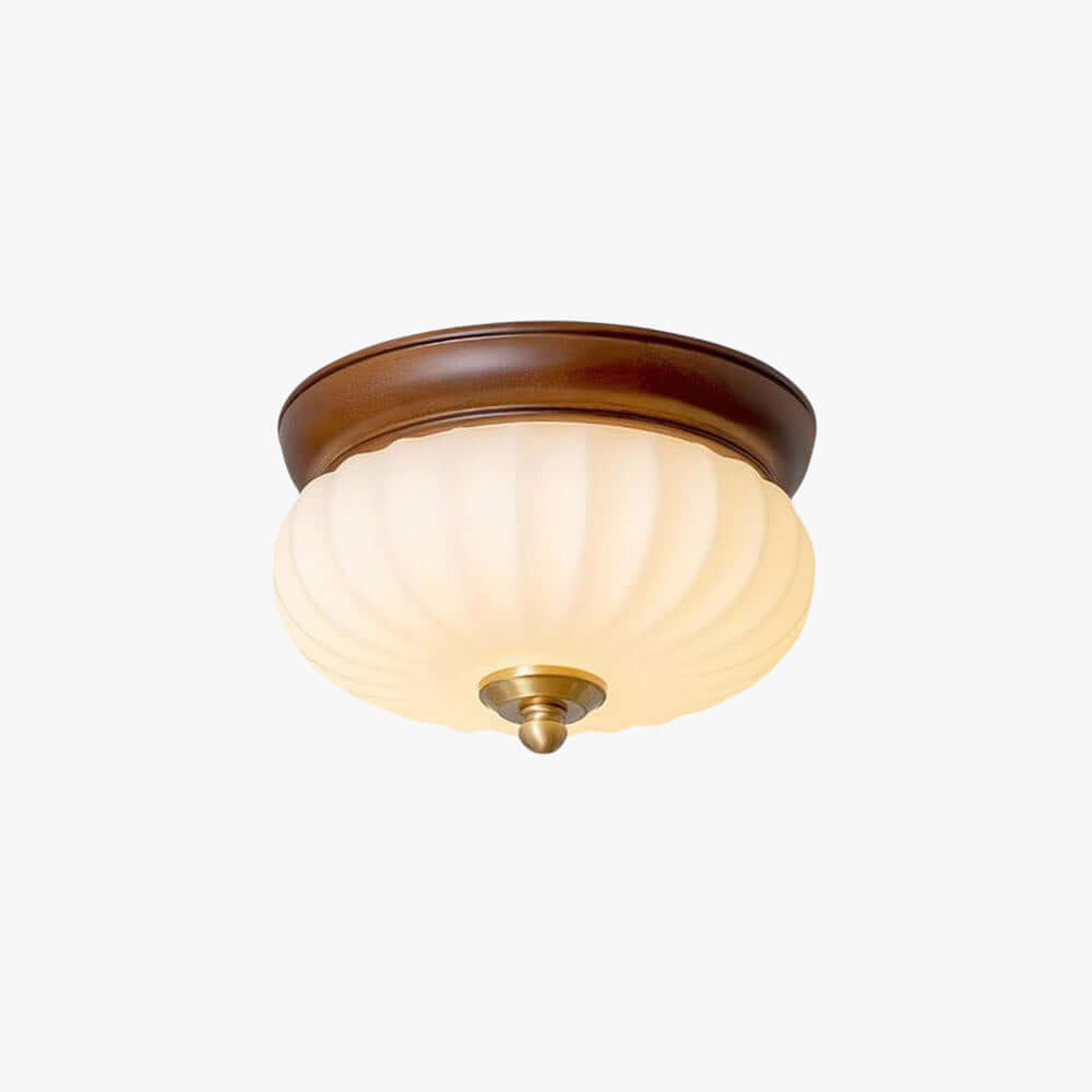 Firavo Milk Glass Ceiling Lamp | Wabi-Sabi Flush Mount Bedroom Light