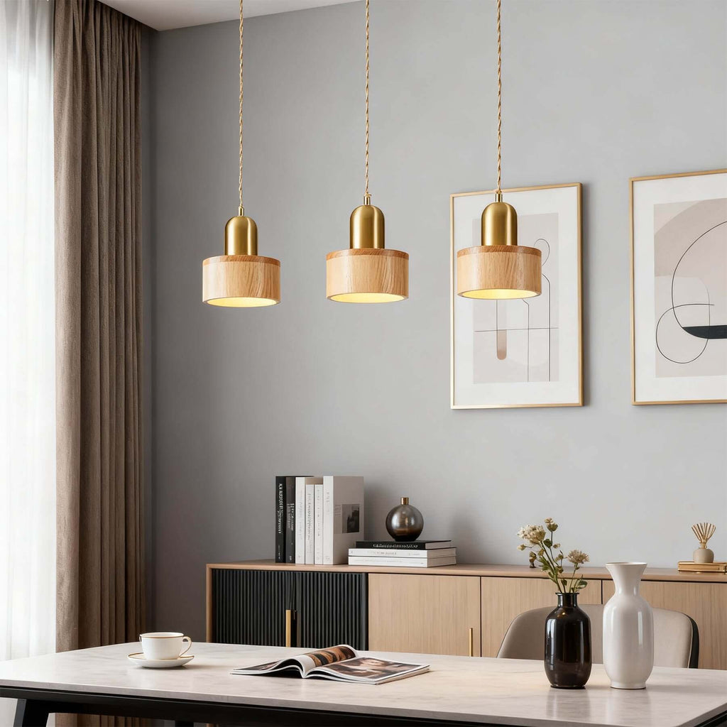 Fivaro Wood Pendant Lamp | Japandi Small Hanging Light