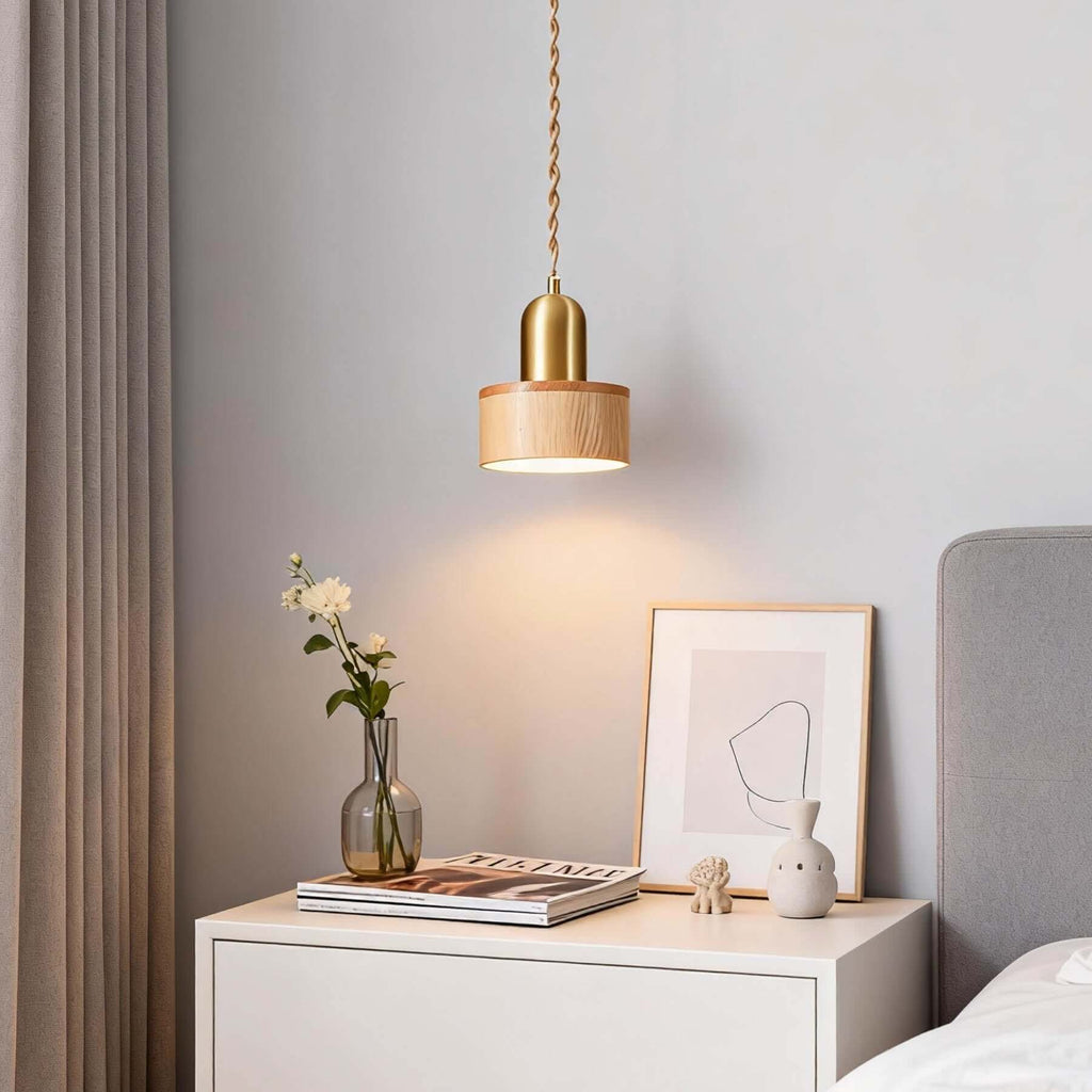 Fivaro Wood Pendant Lamp | Japandi Small Hanging Light