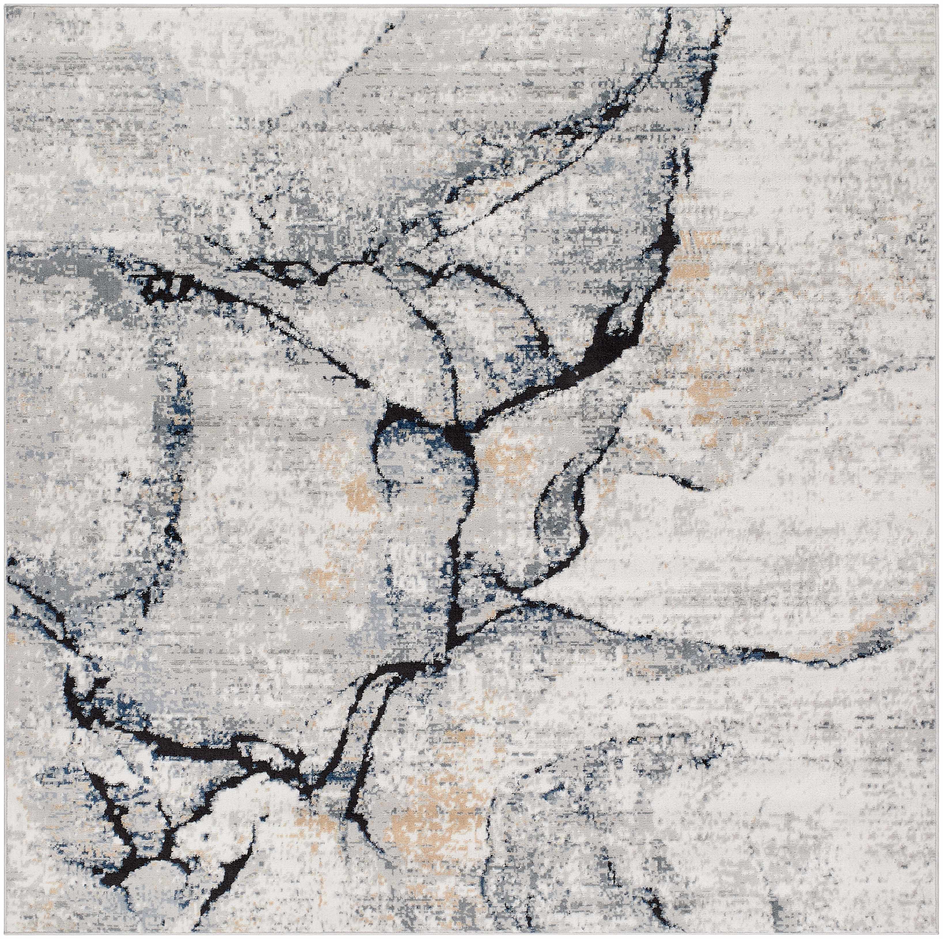 Fremantle Gray Marble Area Rug | Abstract Modern Rug – Boutique Rugs