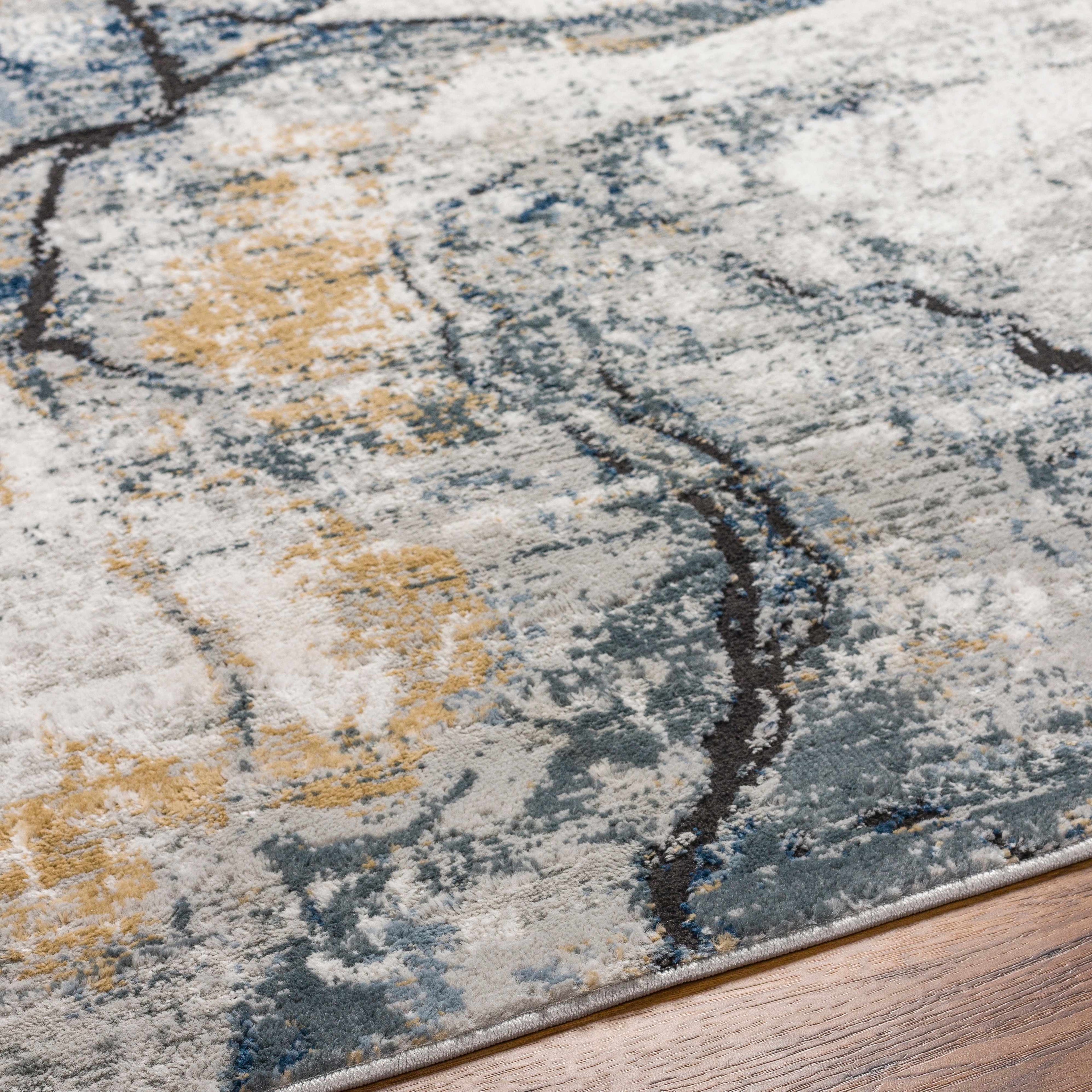 Fremantle Gray Marble Area Rug | Abstract Modern Rug – Boutique Rugs