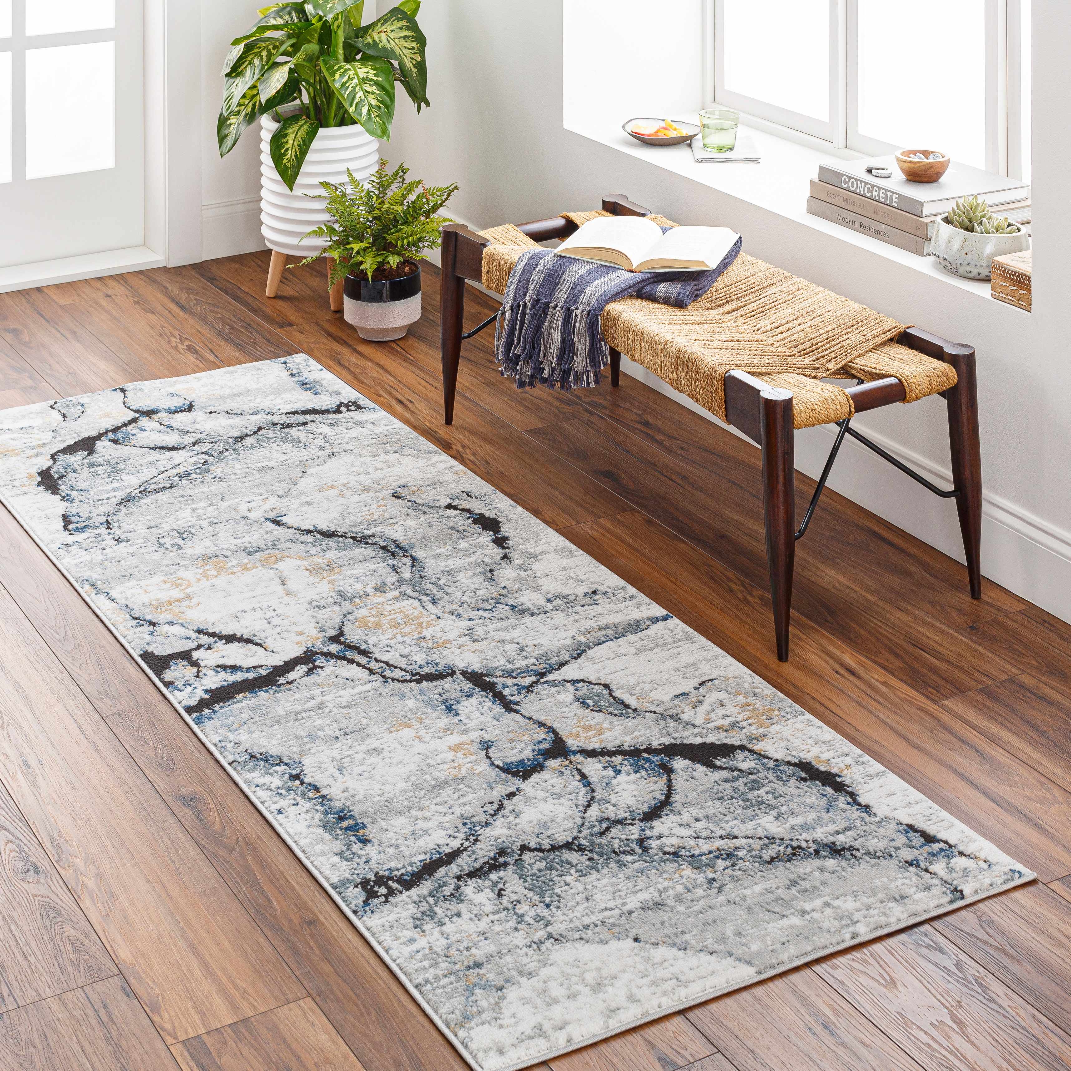 Fremantle Gray Marble Area Rug | Abstract Modern Rug – Boutique Rugs