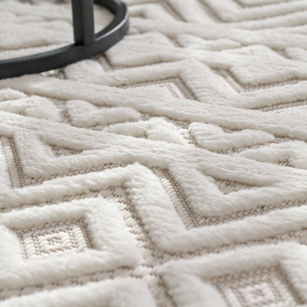 Outdoor Rug Livorno Boho High-Low Pattern In Cream