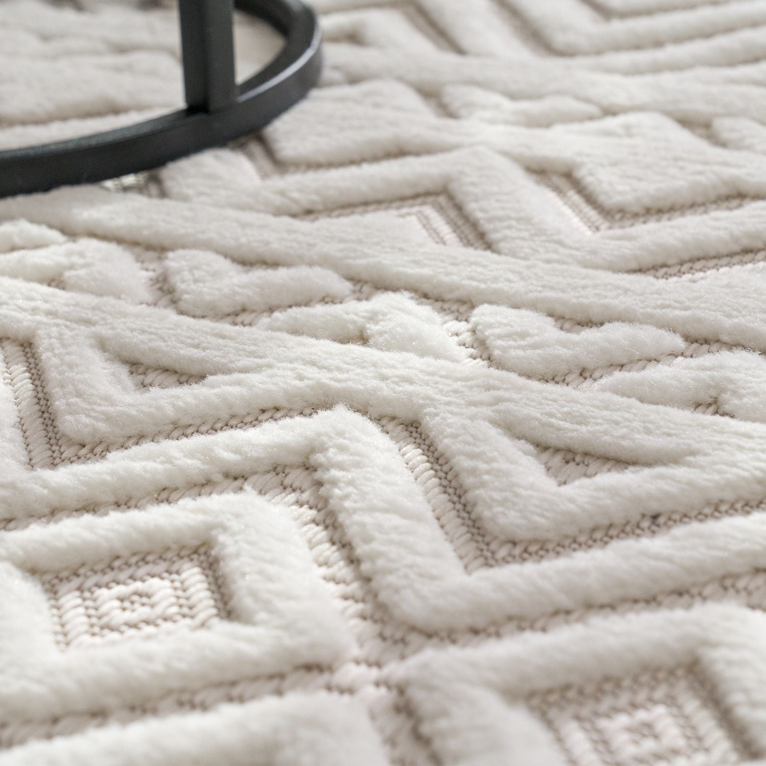 Outdoor Rug Livorno Boho High-Low Pattern In Cream