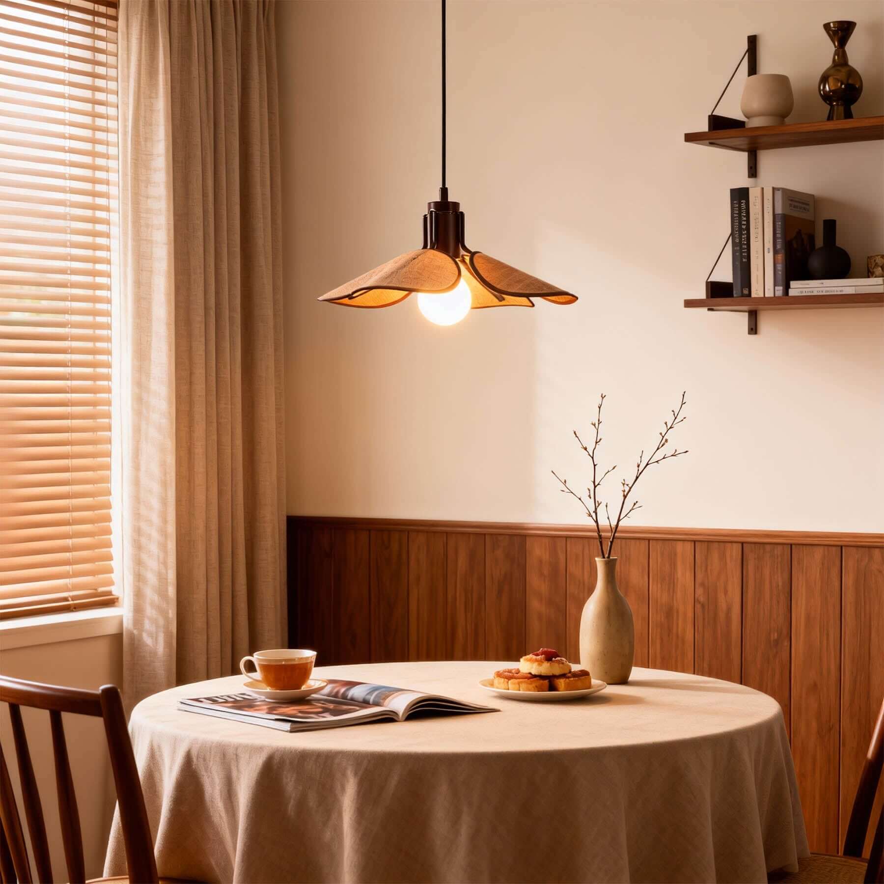Givora Fabric Pendant Light | Scandinavian Wide Round Hanging Lamp