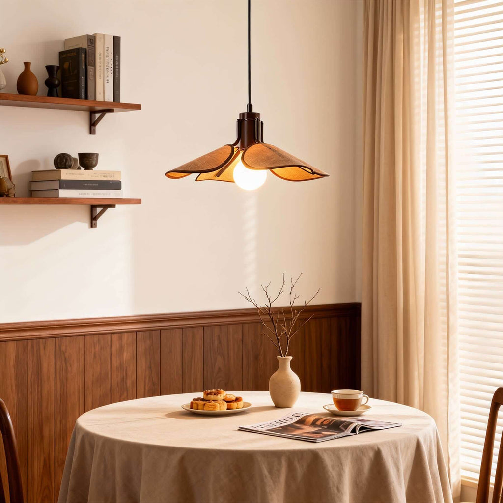 Givora Fabric Pendant Light | Scandinavian Wide Round Hanging Lamp