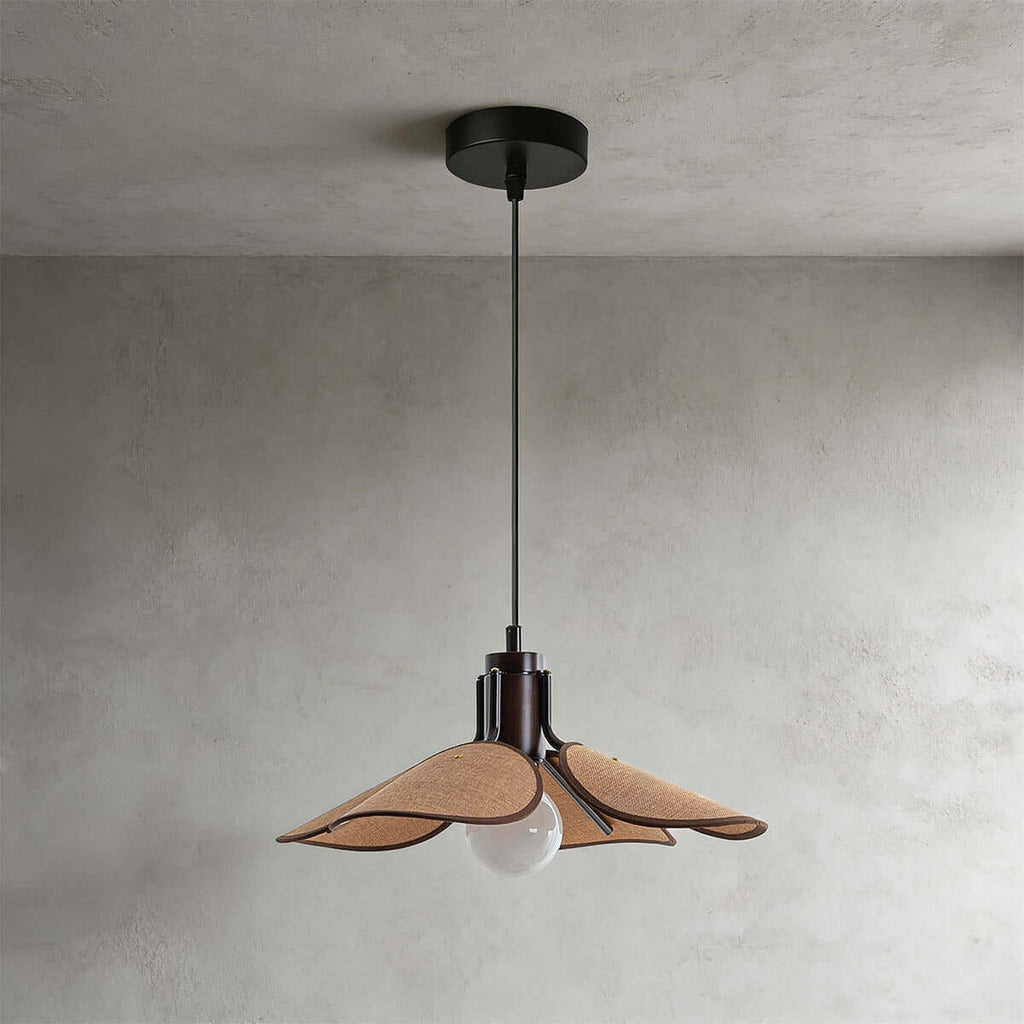 Givora Fabric Pendant Light | Scandinavian Wide Round Hanging Lamp