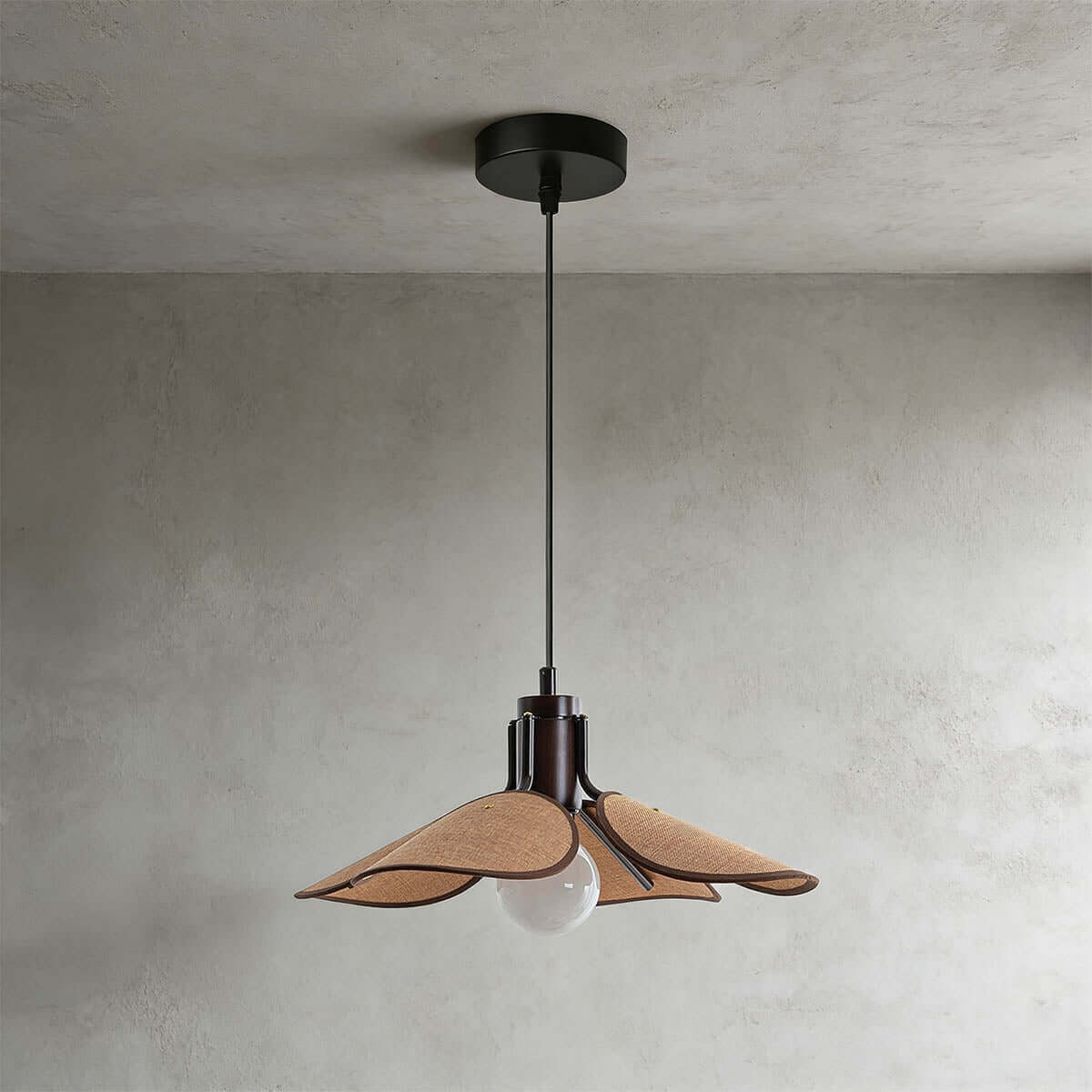 Givora Fabric Pendant Light | Scandinavian Wide Round Hanging Lamp