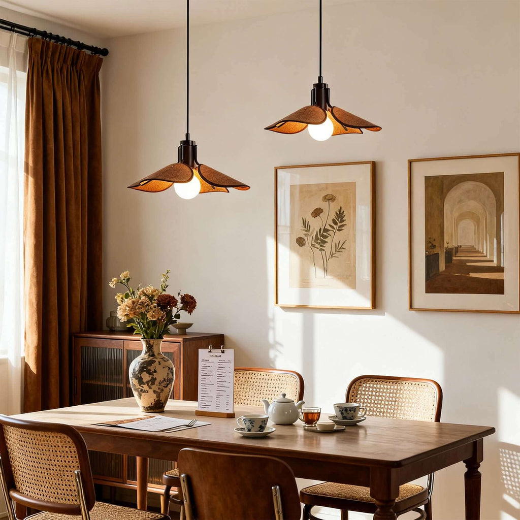 Givora Fabric Pendant Light | Scandinavian Wide Round Hanging Lamp
