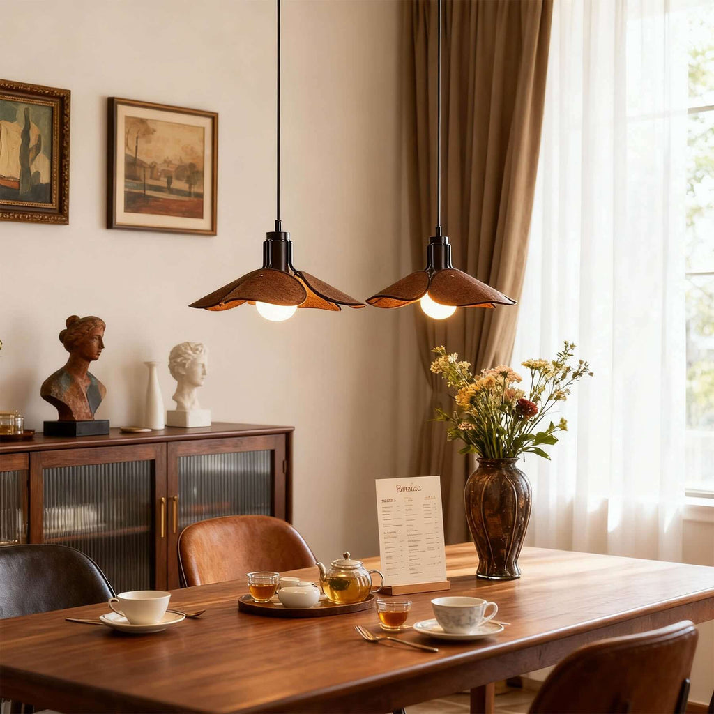 Givora Fabric Pendant Light | Scandinavian Wide Round Hanging Lamp
